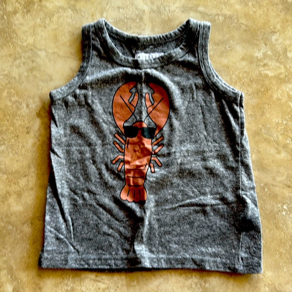 Huxbaby Grey Lobster Tank Top, Size 3